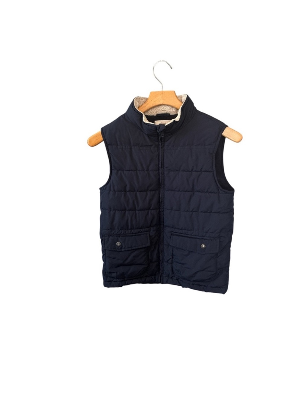 Gymboree Kids Navy Quilted Vest with Pockets Size Large (10–12)